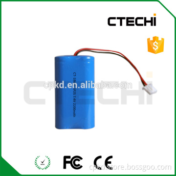lithium rechargeable battery pack 18650 li ion battery 7.4v 2200mah with factory price